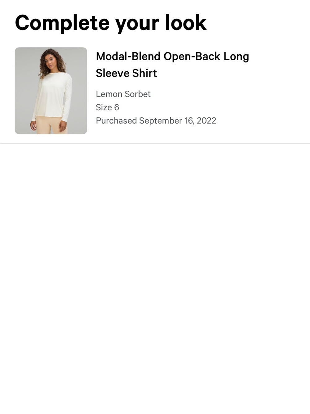 Lululemon modal blend open back long sleeve top size 6 sorbet yellow - Picture 10 of 11